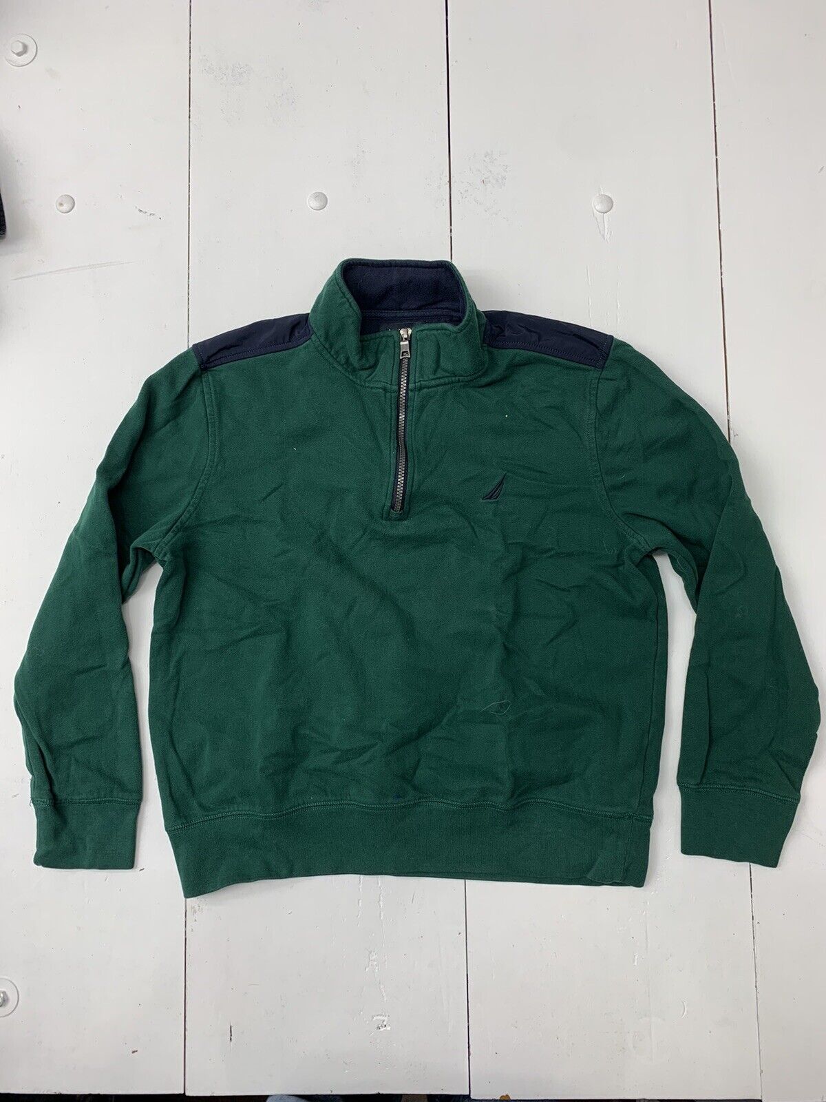 Nautica Womens Green 1/4 Zip Pullover Sweater Size Medium - beyond exchange