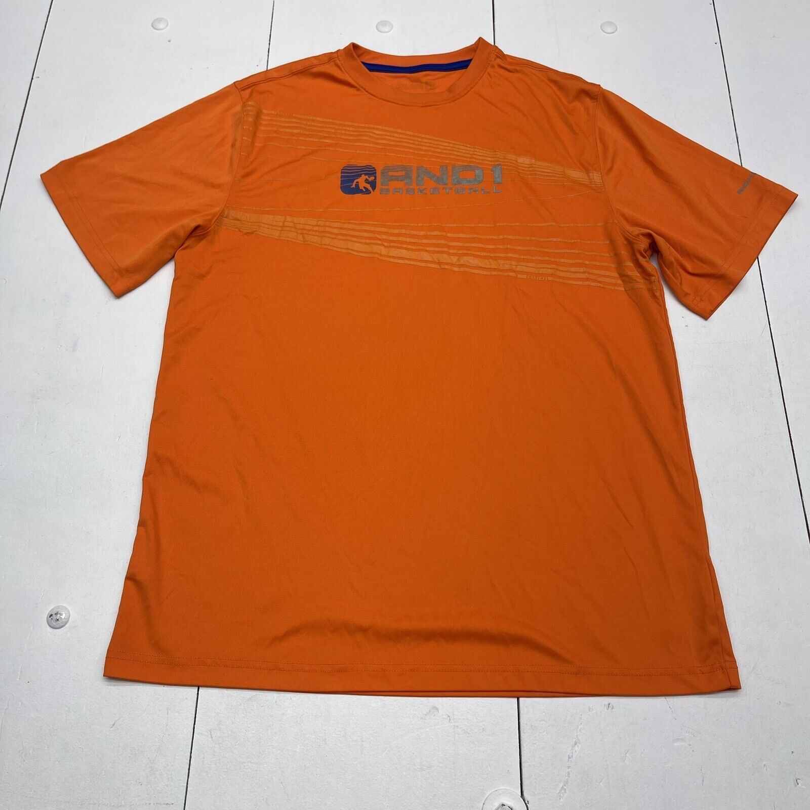 And1 Basketball Orange Shirt Sleeve Athletic T Shirt Mens Size Medium