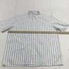 John Elliott White Blue Stripe Crinkle Short Sleeve Button Up Mens XL $498