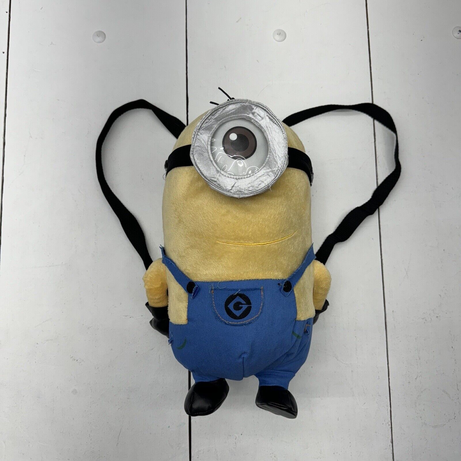 Despicable Me 2 Minions Plush Backpack 17” 1 Small Zip Pocket Adjustable Straps