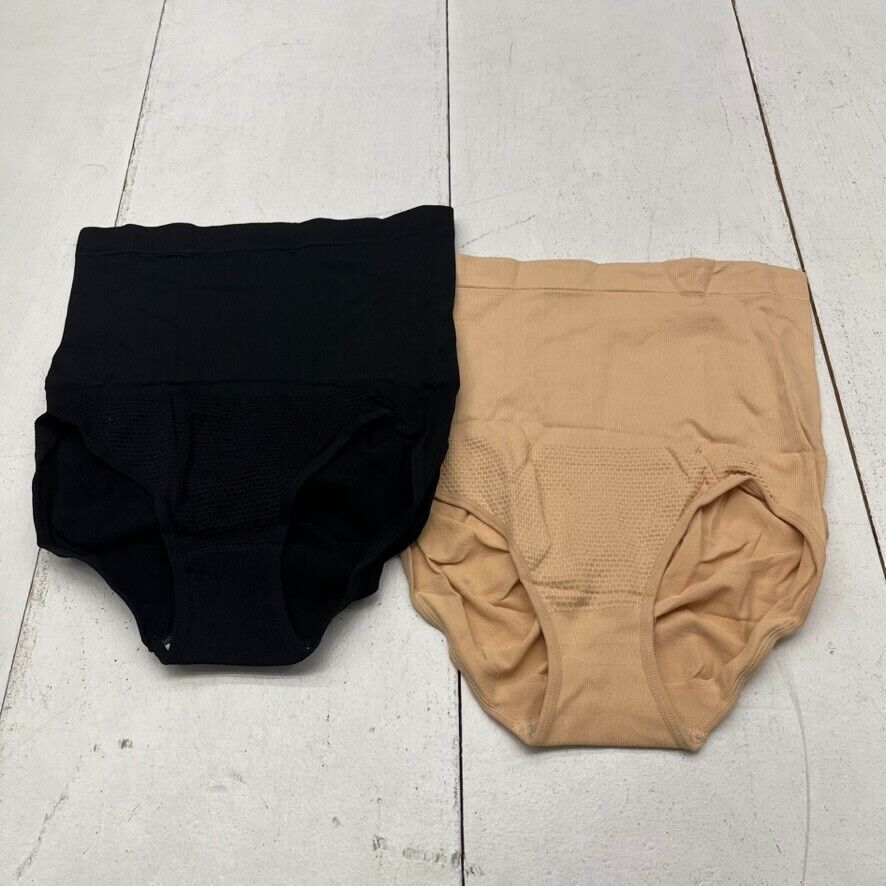 Black & Beige 2 Pack Compression Underwear Women's Size XX-Large