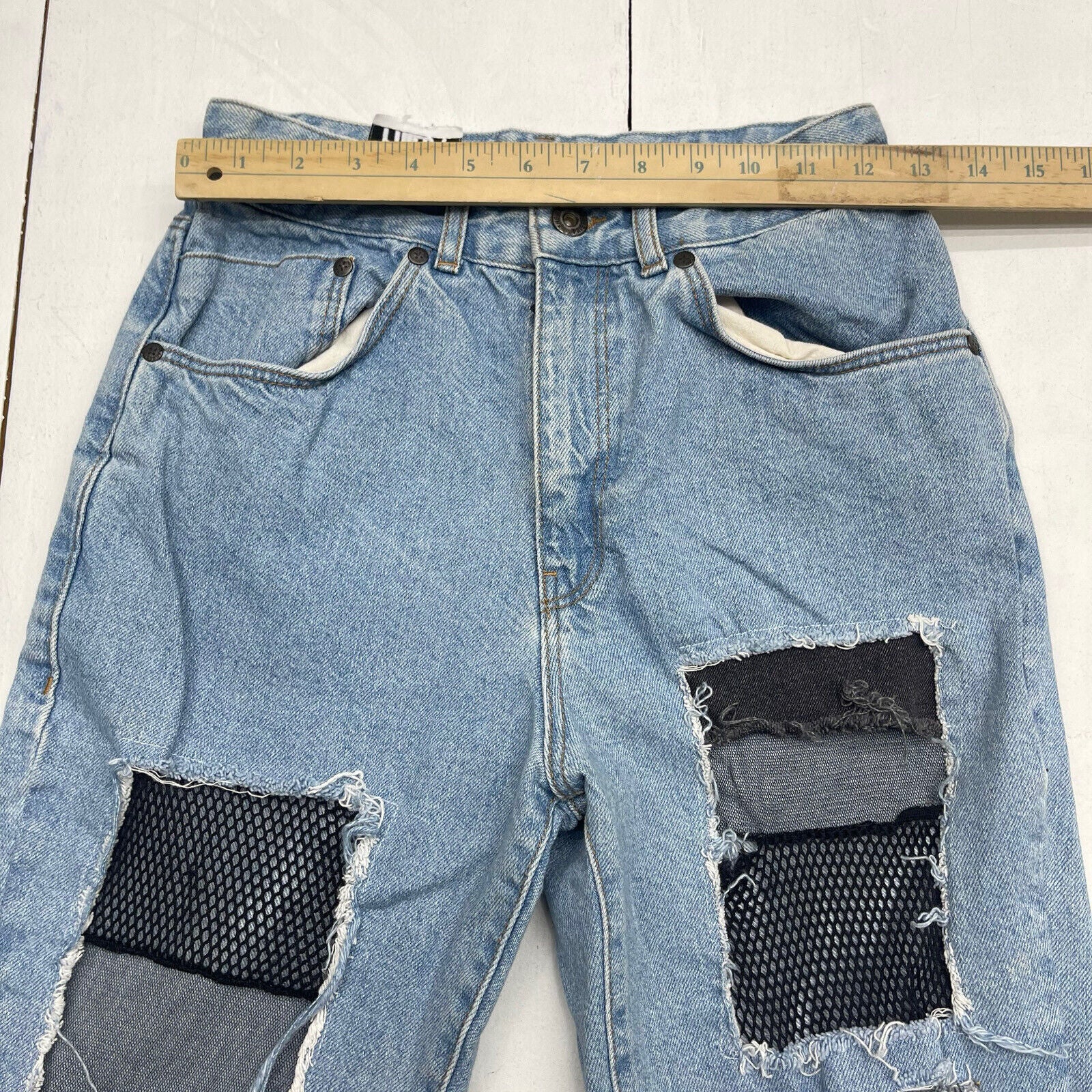 The Ragged Preist Mesh Patch Blue Denim Skinny Jeans Women's Size 26 -  beyond exchange