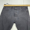 Levi’s 501 Black Button Fly Straight Fit Denim Jeans Mens Size 36x30