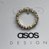 ASOS Design Gold Rainbow Baguette Crystals Ring Size Medium 57mm