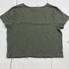 Wild Fable Green Ribbed Crop Too Short Sleeve Women Size XXL NEW
