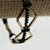 Geometric Brass Colored Rope Beaded Black Clasp Bracelet