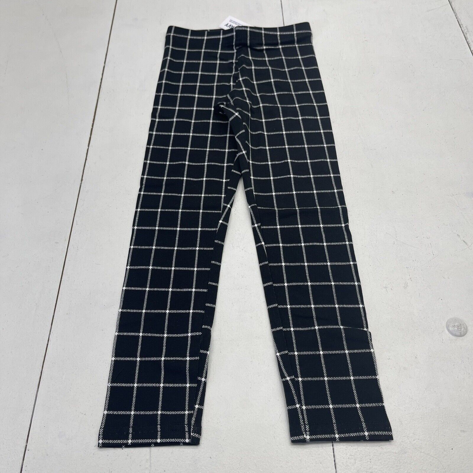 Old Navy Black Built In Tough Plaid Leggings Youth Girls Small New