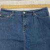 Vintage Lacoste Denim Jean Pencil Skirt Back Split Women Size 42