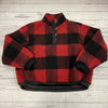 American Eagle AEO Red Plaid Sherpa Oversized Pullover Sweater Women’s Size XS *