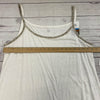 Eileen Fisher White Linen Jersey Long Tank Top Beaded Women Size XL NEW