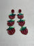 Red Sequin Dangle Drop Strawberry Earrings New