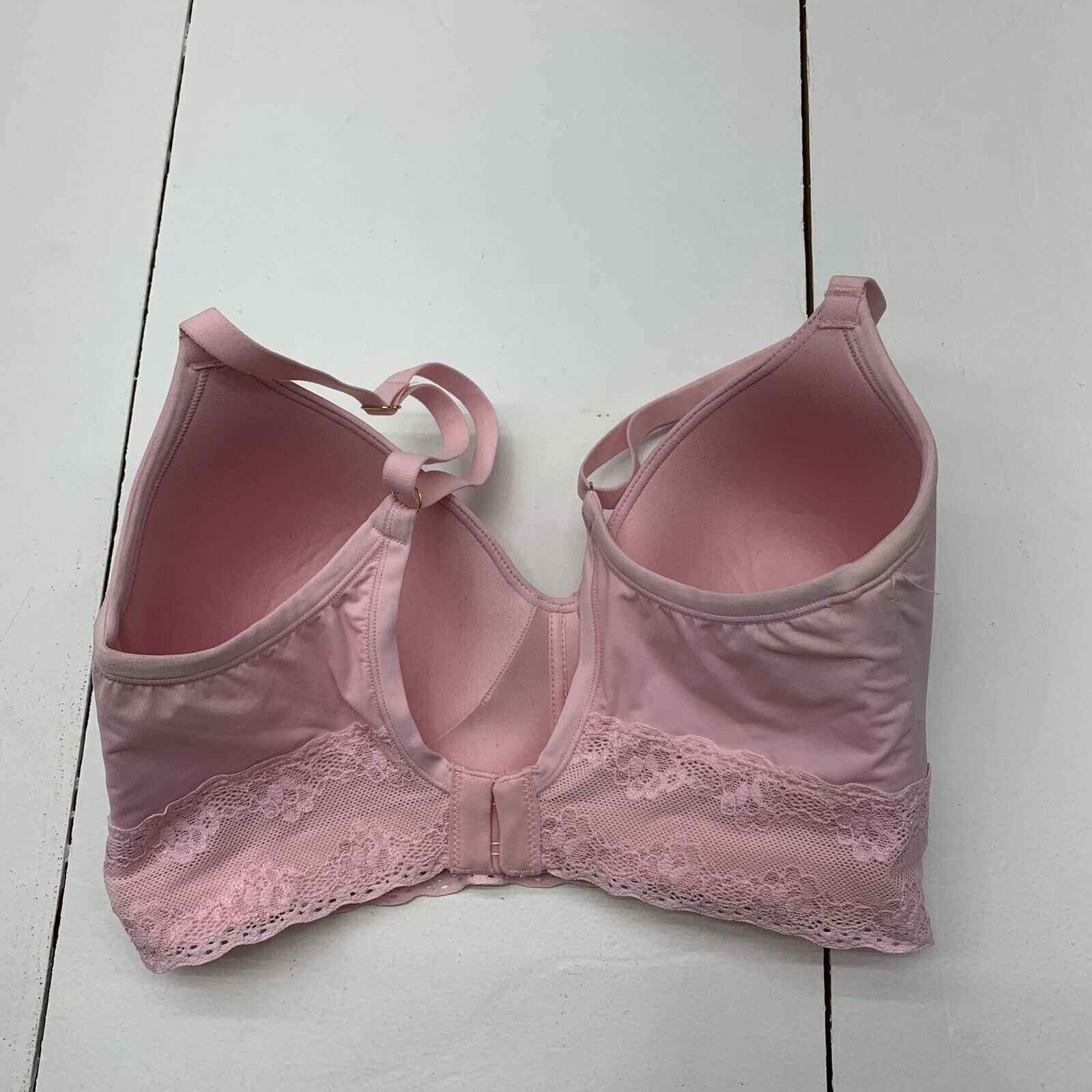 Natori Womens Pink Lace Trim Bra Size 32DD - beyond exchange