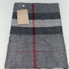 Kusa And Fifth Baby Alpaca Black And Gray Plaid Scarf with Fringe New