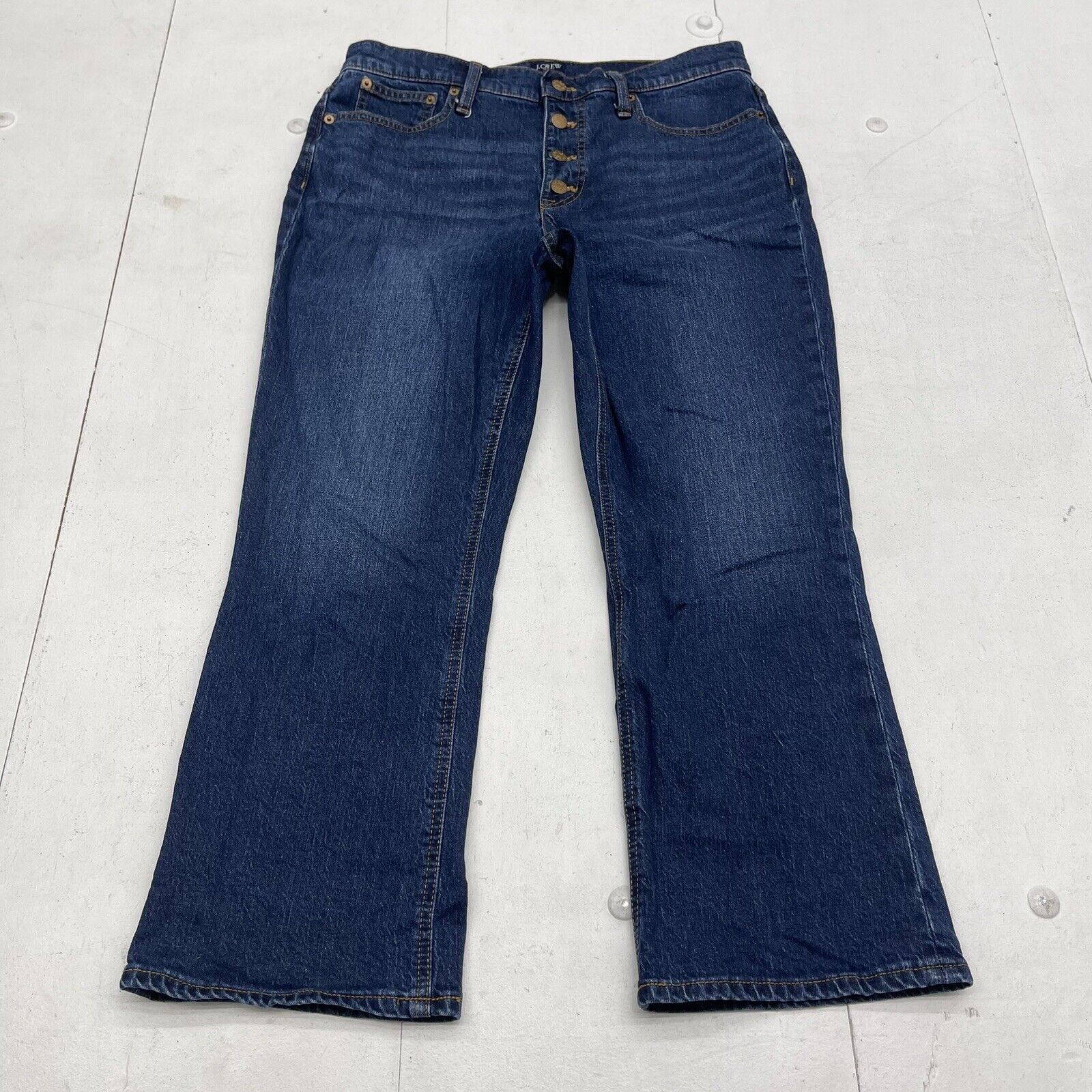 J Crew Mid Rise Flare Crop Button Fly Jeans Women’s Size 30