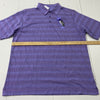 Antigua Performance Golf Lavender Stripped Short Sleeve Polo Shirt Men Size L *