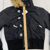 BB Dakota Women’s Coat Size Large Black Cropped Hooded Zip Up