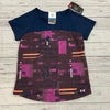 Under Armour Navy Purple Athletic Short Sleeve T-Shirt Women Size S NEW