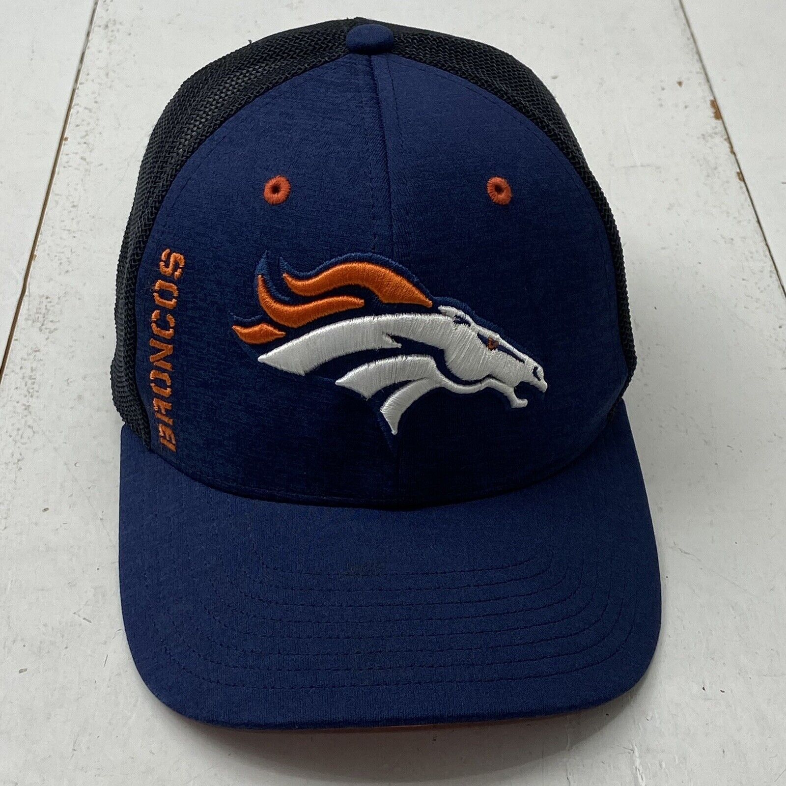 ‘47 Brand Denver Broncos NFL Navy Mesh Fitted Hat Cap Adult One Size Stretch NEW