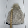 Donna Salyers Fabulous Furs Sand Ivory Knitted Faux Fur Pom Pom Hat Women’s OS