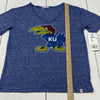 ‘47 Brand Kansas Jayhawks NCAA Blue Short Sleeve T-Shirt Women Size S Oversized