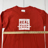 Bayside Mens Vintage Red Long Sleeve Shirt Size Large