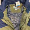 Columbia Omni-Tech Green Navy Zip Up Hooded Jacket Men Size M NO LINER JACKET