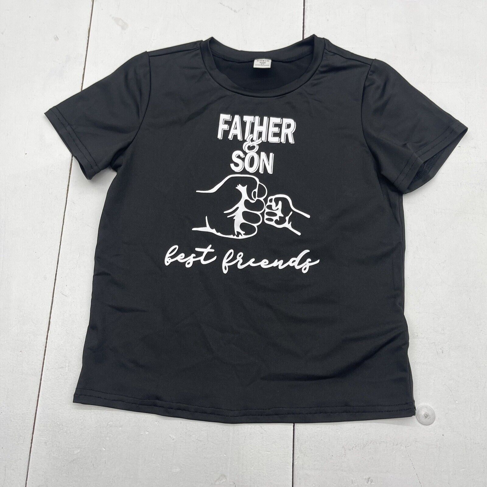 Shein Black Father & Son Graphic T Shirt Youth Boys Size 6