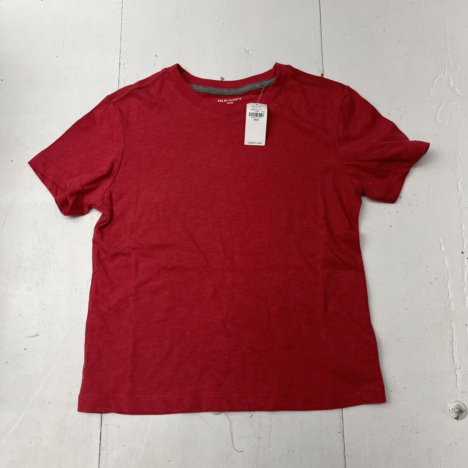 Old Navy Red Softest Short Sleeve Solid T-Shirt Boys Size XS (5) NEW