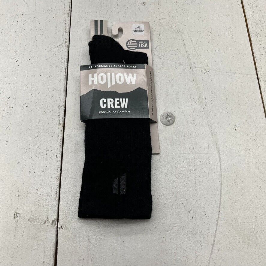 Hollow Black Crew Socks Mens Size Large (10.5-13) NEW