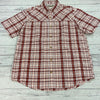 Duluth Red Plaid Short Sleeve Button Up Shirt Men Size L