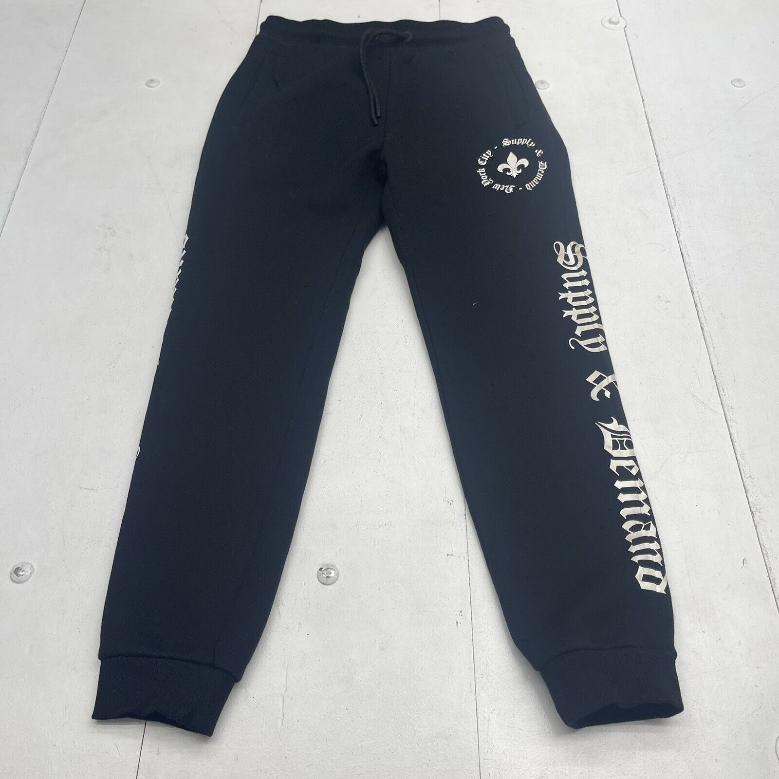 Supply & Demand Black Lawrence Joggers Mens Size Large New Defect