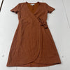 Madewell Texture &amp; Thread Short Sleeve Side Tie Dress Orange Women’s Size XS
