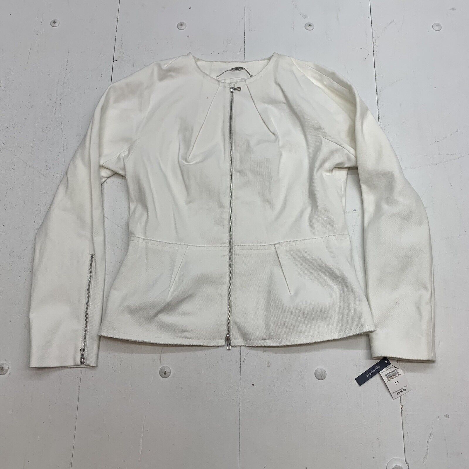 Magaschoni womens White Jacket Size 14