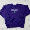 Vintage M&amp;C Sportswear Purple Christmas Holiday Sweater Snowflakes Women Size M