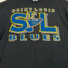 Vintage St Louis Blues Hockey NHL Black Graphic T-Shirt Adult Size 2XLT Tall Mad