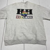 Vintage Jerzees Gray Striped Graphic Crew Sweatshirt Adult Size XL USA Made