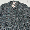 Solid &amp; Striped Blue Floral Print Short Sleeve Button Up Cabana Shirt Men Size L