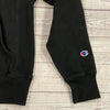 Champion Logo Reverse Weave Black Zip Up Hoodie Sweater Jacket Size S