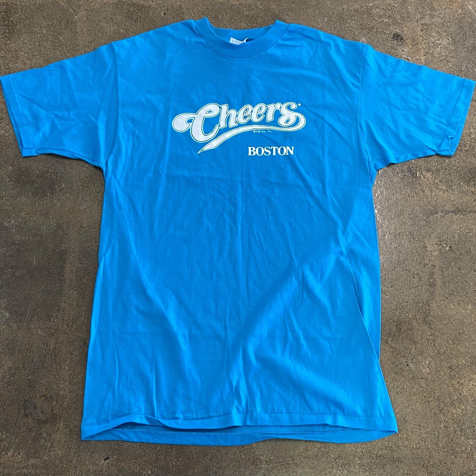 Vintage Hanes Cheers Boston Blue Short Sleeve T-Shirt Adult Size XL Made In USA*
