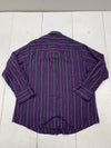 Wrangler Mens Purple Black Striped Button Snap Long Sleeve Shirt Size XL