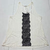 Mystree Boutique White Black Lace Sleeveless Tank Top Women Size L NEW