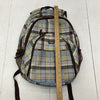Thirty-One Blue &amp; Brown Plaid 18&quot; Full Size Backpack