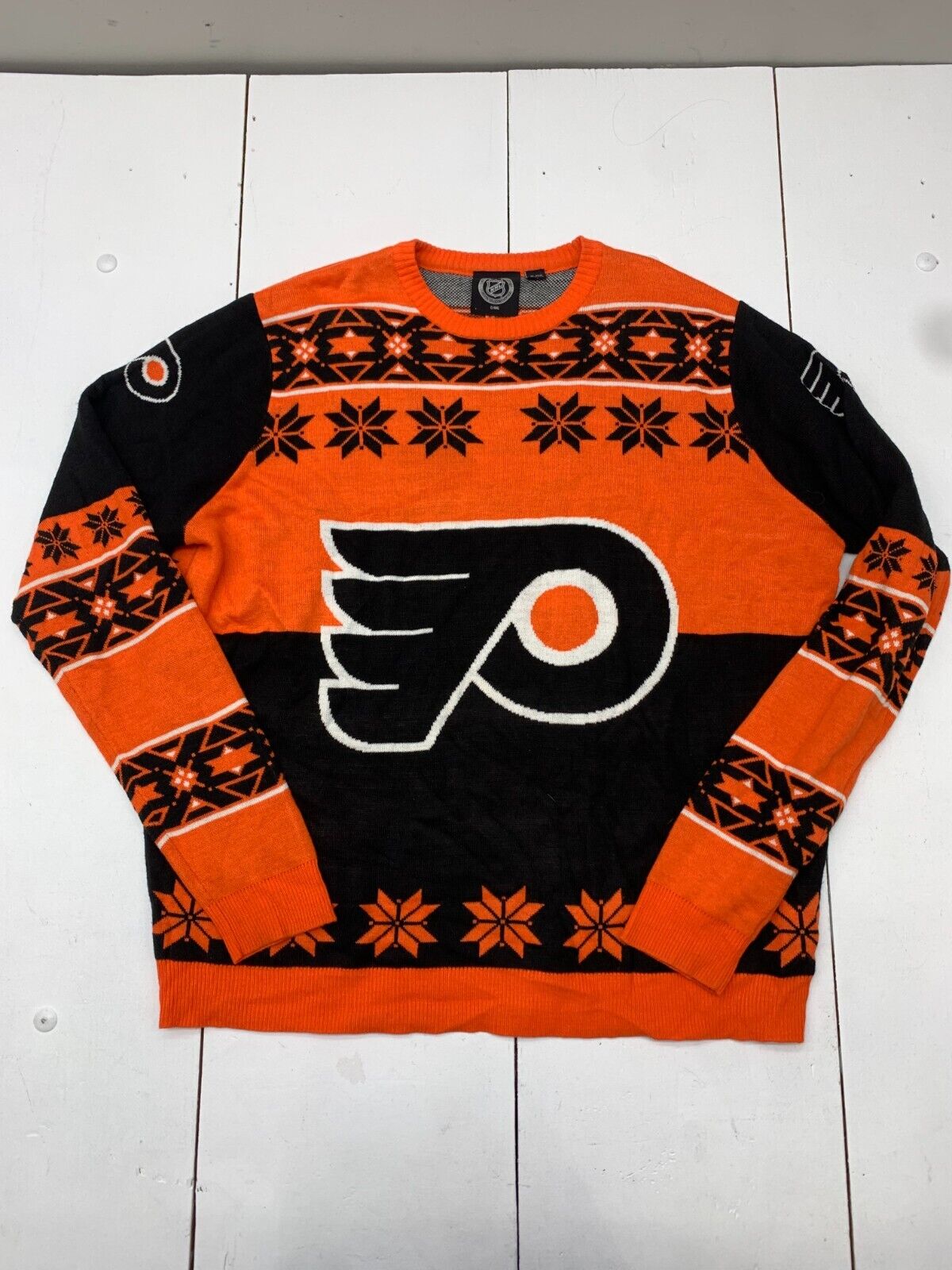 NHL Philidelphia Flyers Men's Orange Black Pullover Sweater Size 2XL