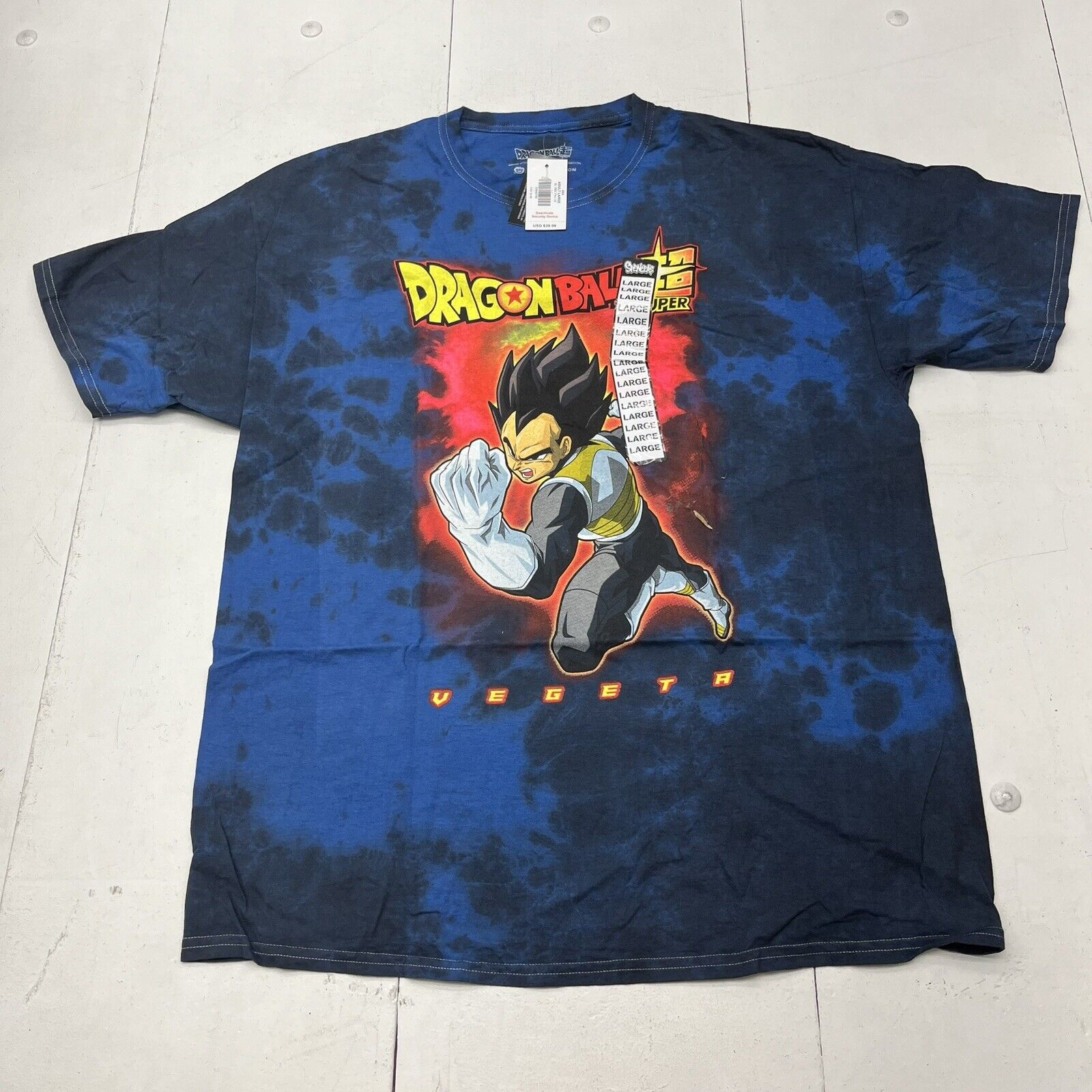 Dragon Ball Z Blue Tie Dye Graphic T-Shirt Men’s Size Large NEW