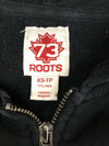 ROOTS Canada 73 Zip Up Black Hoodie Sweater Jacket Men Size XS *
