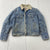 Vintage Levi’s Blue Denim Jean Trucker Shearling Jacket Men Size 40 Made In USA