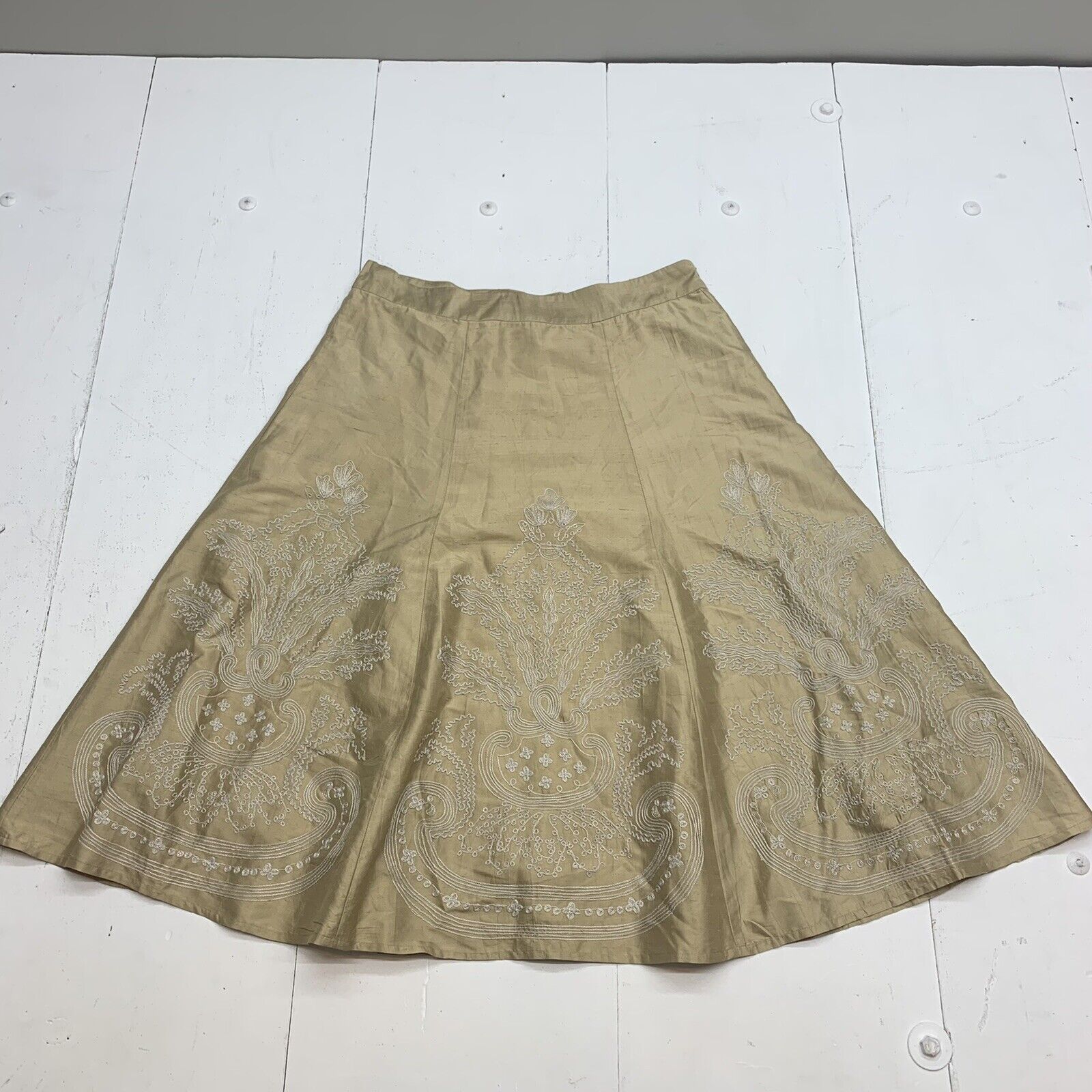 isda & co Womens Gold Decorative Flare skirt size 8