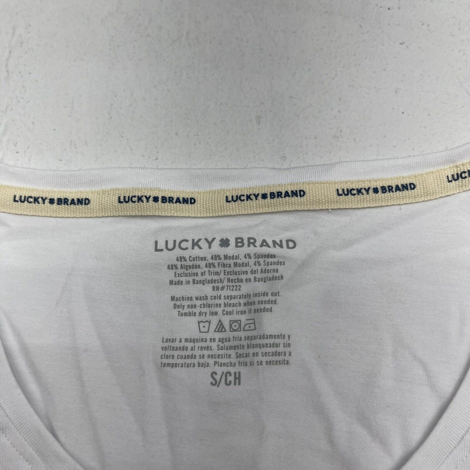 Lucky Brand White Cotton Blend Long Sleeve T Shirt Women's Small NWOT -  beyond exchange