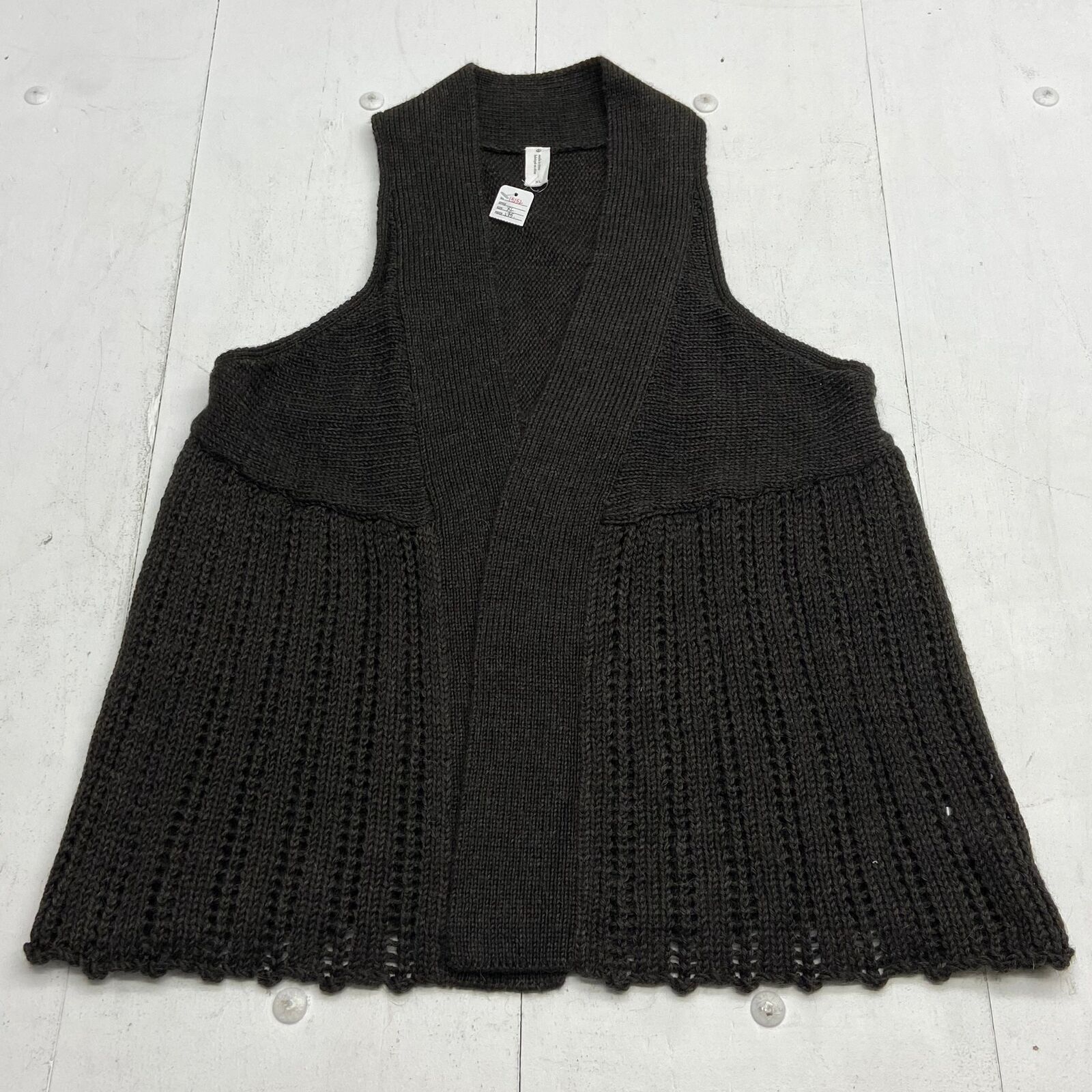 Isda & Co Chocolate Knit Cardigan Sweater Vest Women Size XL NEW