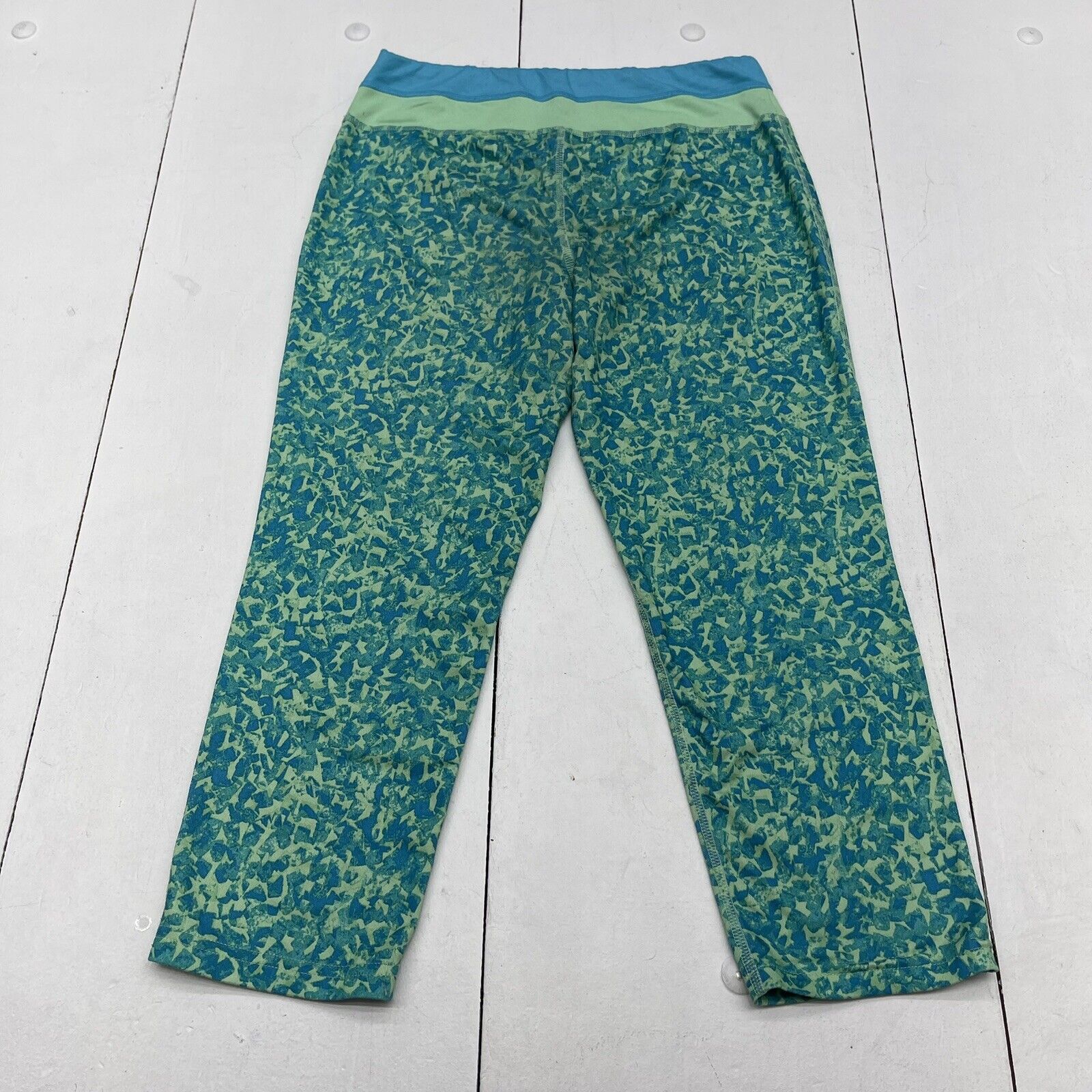 Champion Duo Dry Green & Blue Printed Athletic Leggings Youth